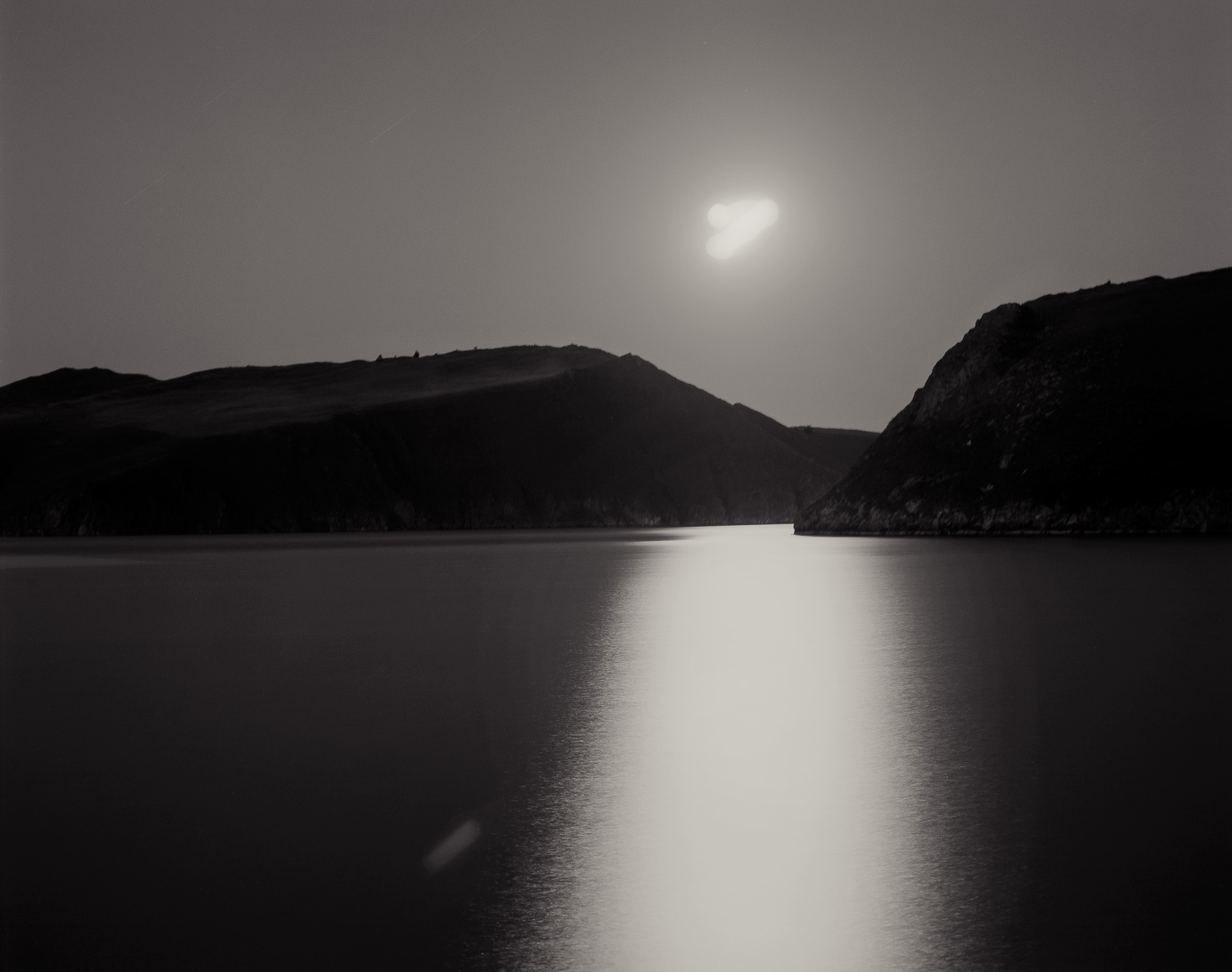 Moonrise, Lake Baikal. Siberia, 1995. platinum-palladium print. 8x10 inches
